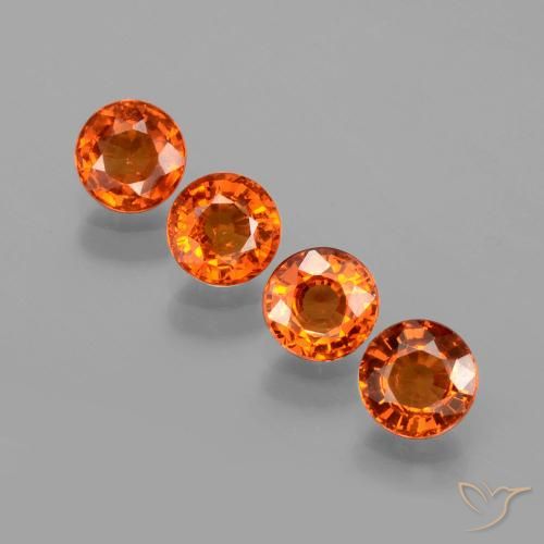 2.14ctw Natural Amber Orange Spessartite Garnet, Round, VS