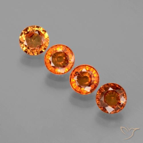 2.09ctw Natural Medium Orange Spessartite Garnet, Round, VVS-VS