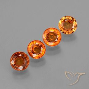2.09 ctw Orange Spessartite Garnet Stones, Natural Spessartite Garnet in Round Facet Shape for Sale