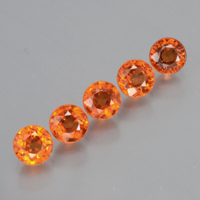 2.33 ctw Orange Spessartite Garnet Stones, Natural Spessartite Garnet in Round Facet Shape for Sale