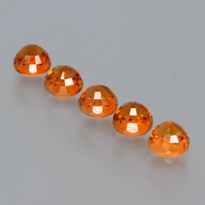 Spessartite Garnet Gemstones in 4 mm (calibrated) Size for Sale, Spessartite Garnet Stones in Fire Orange Color