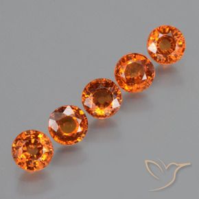 2.24 ctw Orange Spessartite Garnet Stones, Natural Spessartite Garnet in Round Facet Shape for Sale