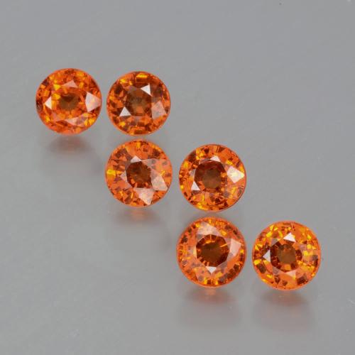 Medium Orange Spessartin-Granat Edelstein - 0.4ct Rund Facettenschliff (ID: 402663)