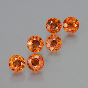 2.36 ctw Orange Spessartite Garnet Stones, Natural Spessartite Garnet in Round Facet Shape for Sale