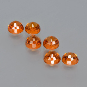 Spessartite Garnet Gemstones in 4 mm (calibrated) Size for Sale, Spessartite Garnet Stones in Fire Orange Color