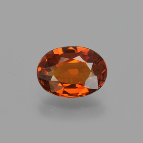 Medium Red Spessartite Garnet Gem - 1ct Oval Facet (ID: 404165)
