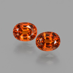 1.69 ct Orange Spessartite Garnet Gemstone, Spessartite Garnet Gem in Oval Facet Shape for Sale.