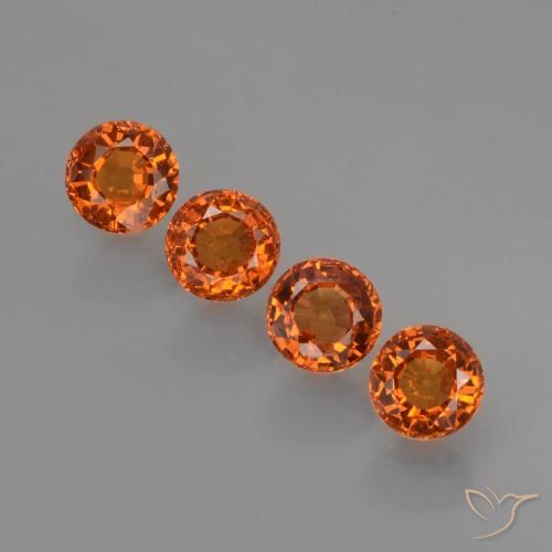 1.93ctw Natural Fire Orange Spessartite Garnet, Round, VVS-VS