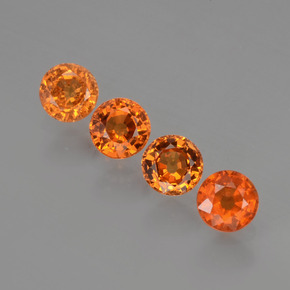 Medium Orange Spessartin-Granat Edelstein - 0.5ct Rund Facettenschliff (ID: 407070)