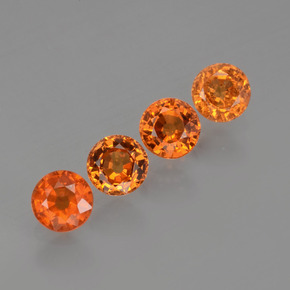 2.03 ctw Orange Spessartite Garnet Stones, Natural Spessartite Garnet in Round Facet Shape for Sale