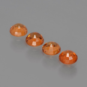 Spessartite Garnet Gemstones in 4.5 mm Size for Sale, Spessartite Garnet Stones in Medium Orange Color