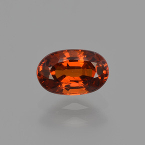 1.00 ct Orange Spessartite Garnet Gemstone, Spessartite Garnet Gem in Oval Facet Shape for Sale.