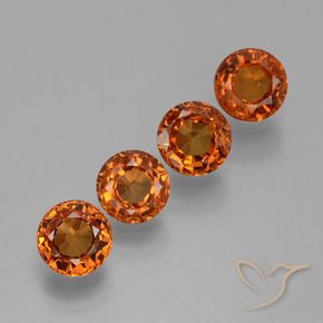 1.73 ctw Orange Spessartite Garnet Stones, Natural Spessartite Garnet in Round Facet Shape for Sale