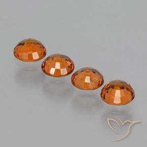 Spessartite Garnet Gemstones in 4.5 mm (calibrated) Size for Sale, Spessartite Garnet Stones in Deep Orange Color