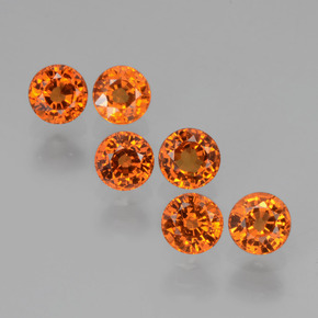 Medium Orange Spessartite Garnet Gem - 0.4ct Round Facet (ID: 407238)