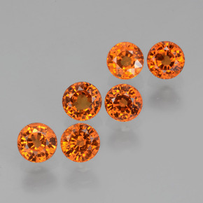 2.65 ctw Orange Spessartite Garnet Stones, Natural Spessartite Garnet in Round Facet Shape for Sale