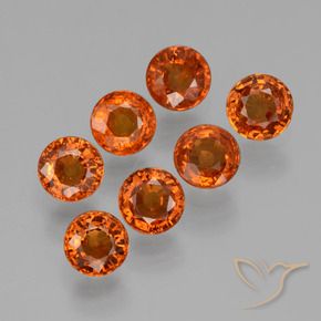 2.71 ctw Orange Spessartite Garnet Stones, Natural Spessartite Garnet in Round Facet Shape for Sale