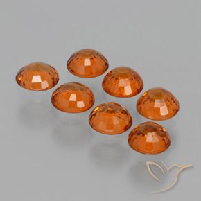 Spessartite Garnet Gemstones in 4 mm (calibrated) Size for Sale, Spessartite Garnet Stones in Fire Orange Color