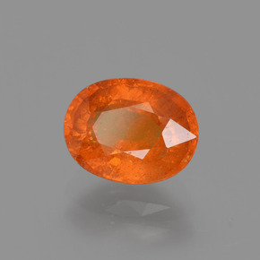 2.25 ct Orange Spessartite Garnet Stone, Natural Spessartite Garnet in Oval Facet Shape for Sale