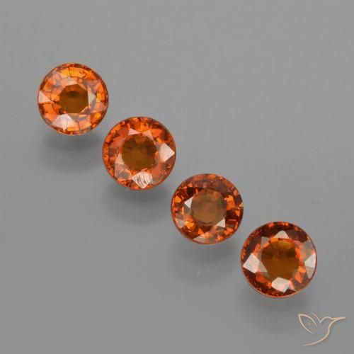 1.79 ctw Orange Spessartite Garnet Gemstones, Spessartite Garnet Gems in Round Facet Shape for Sale.