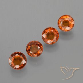 1.79 ctw Orange Spessartite Garnet Stones, Natural Spessartite Garnet in Round Facet Shape for Sale