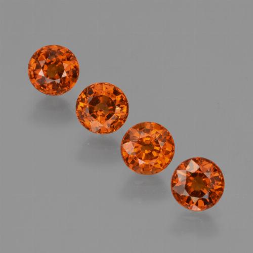 Arancione rossastra Granato spessartite Gem - 0.7ct Sfaccettatura rotonda (ID: 417584)