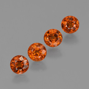 2.61 ctw Orange Spessartite Garnet Stones, Natural Spessartite Garnet in Round Facet Shape for Sale