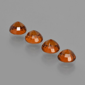 Spessartite Garnet Gemstones in 4.8 mm Size for Sale, Spessartite Garnet Stones in Reddish Orange Color