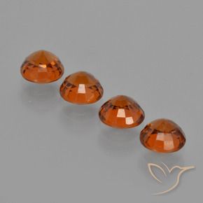 Spessartite Garnet Gemstones in 5 mm (calibrated) Size for Sale, Spessartite Garnet Stones in Reddish Orange Color