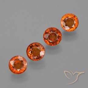 2.62 ctw Orange Spessartite Garnet Stones, Natural Spessartite Garnet in Round Facet Shape for Sale
