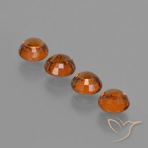 Spessartite Garnet Gemstones in 4.8 mm Size for Sale, Spessartite Garnet Stones in Reddish Orange Color