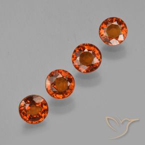 2.61 ctw Orange Spessartite Garnet Stones, Natural Spessartite Garnet in Round Facet Shape for Sale