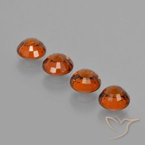 Spessartite Garnet Gemstones in 5 mm (calibrated) Size for Sale, Spessartite Garnet Stones in Reddish Orange Color