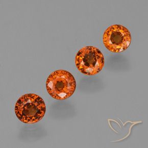 2.54 ctw Orange Spessartite Garnet Stones, Natural Spessartite Garnet in Round Facet Shape for Sale