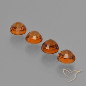 Spessartite Garnet Gemstones in 4.5 mm (calibrated) Size for Sale, Spessartite Garnet Stones in Deep Orange Color
