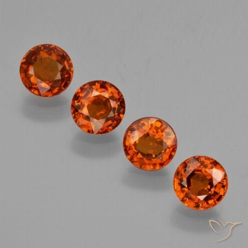 Granato Spessartite arancione da 2,86 ct, taglio rotondo da 5,1 mm dal Mozambico, Photo A