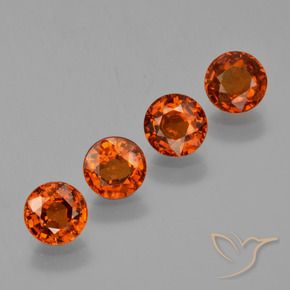 2.86 ctw Orange Spessartite Garnet Stones, Natural Spessartite Garnet in Round Facet Shape for Sale