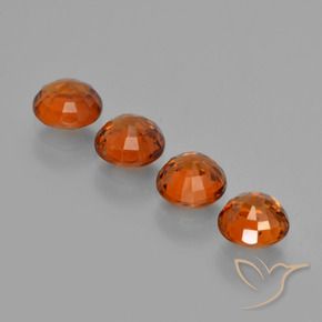 Spessartite Garnet Gemstones in 5 mm (calibrated) Size for Sale, Spessartite Garnet Stones in Fire Orange Color
