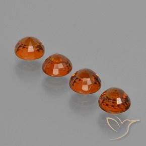 Spessartite Garnet Gemstones in 4.5 mm (calibrated) Size for Sale, Spessartite Garnet Stones in Dark Orange Color