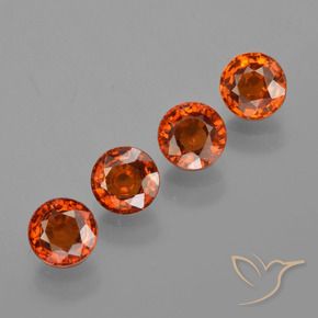 2.43 ctw Orange Spessartite Garnet Stones, Natural Spessartite Garnet in Round Facet Shape for Sale