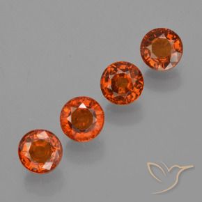 2.29 ctw Orange Spessartite Garnet Stones, Natural Spessartite Garnet in Round Facet Shape for Sale