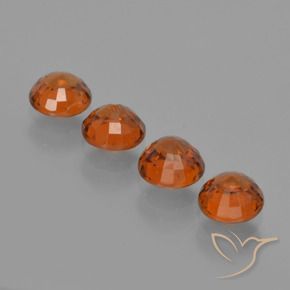 Spessartite Garnet Gemstones in 4.5 mm (calibrated) Size for Sale, Spessartite Garnet Stones in Dark Orange Color