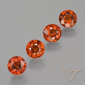 2.68 ctw Orange Spessartite Garnet Stones, Natural Spessartite Garnet in Round Facet Shape for Sale