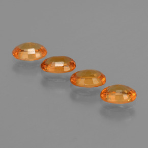 Spessartite Garnet Gemstones in 6 x 4 mm (calibrated) Size for Sale, Spessartite Garnet Stones in Bright Orange Color