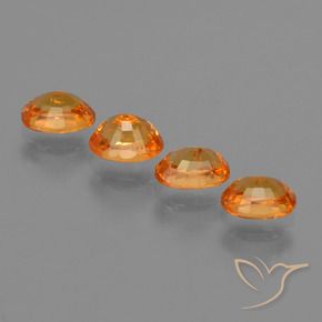 Spessartite Garnet Gemstones in 5.3 x 3.9 mm Size for Sale, Spessartite Garnet Stones in Bright Orange Color