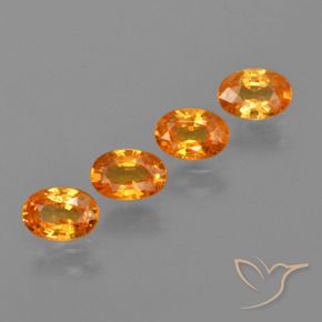 2.37 ctw Orange Spessartite Garnet Stones, Natural Spessartite Garnet in Oval Facet Shape for Sale