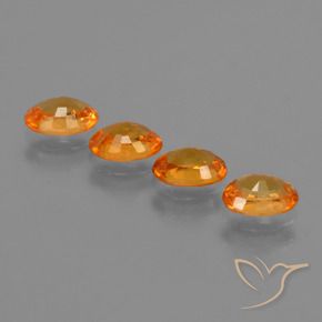 Spessartite Garnet Gemstones in 6 x 4 mm (calibrated) Size for Sale, Spessartite Garnet Stones in Bright Orange Color