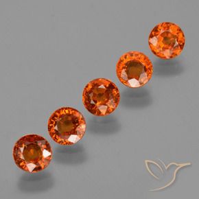 2.85 ctw Orange Spessartite Garnet Stones, Natural Spessartite Garnet in Round Facet Shape for Sale