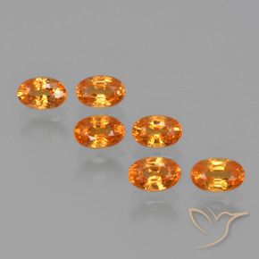 2.39 ctw Orange Spessartite Garnet Stones, Natural Spessartite Garnet in Oval Facet Shape for Sale