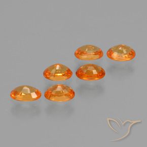 Spessartite Garnet Gemstones in 5 x 3.3 mm Size for Sale, Spessartite Garnet Stones in Bright Orange Color